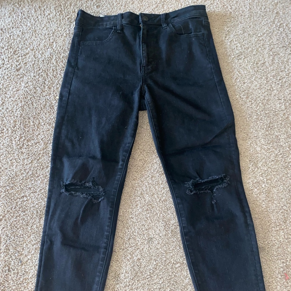 Size 12, black, Super Hi-Rise Jegging jeans from American Eagle.